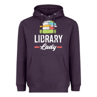 Plum womens funny library lady librarian library assistant t shirt Heavyweight Hoodie - linhVisuals