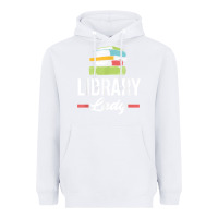 White womens funny library lady librarian library assistant t shirt Heavyweight Hoodie - linhVisuals