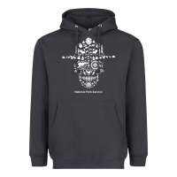Smoke national park service, skull animals hiking camping eliments t shirt Heavyweight Hoodie - linhVisuals