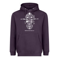 Plum national park service, skull animals hiking camping eliments t shirt Heavyweight Hoodie - linhVisuals
