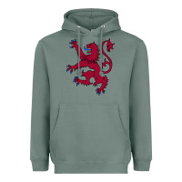 Sage lion rampant of scotland, royal banner, royal arms, scottish pride Heavyweight Hoodie - linhVisuals