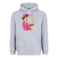 Heather Grey believe cancer awareness women gift Heavyweight Hoodie - linhVisuals