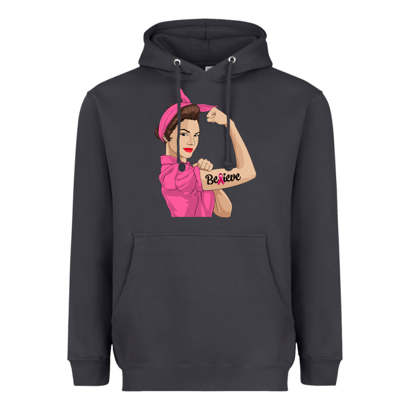 Believe Cancer Awareness Women Gift Heavyweight Hoodie by linhVisuals | Teevron