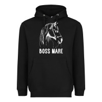 Black womens boss mare horseback riding equestrians men horse women gift v n Heavyweight Hoodie - linhVisuals