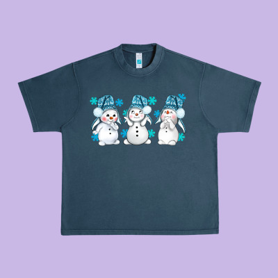 Snowman Winter Bbs Urban Heavy Tee Designed By Bundleandbundleshop