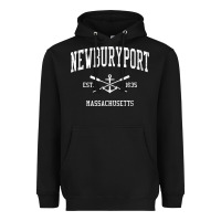 Black newburyport ma vintage crossed oars & boat anchor sports t shirt Heavyweight Hoodie - linhVisuals