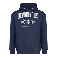 Navy newburyport ma vintage crossed oars & boat anchor sports t shirt Heavyweight Hoodie - linhVisuals