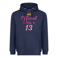 Navy official 13 teenager cute 13th birthday ideas for girls t shirt Heavyweight Hoodie - linhVisuals