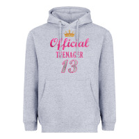 Heather Grey official 13 teenager cute 13th birthday ideas for girls t shirt Heavyweight Hoodie - linhVisuals