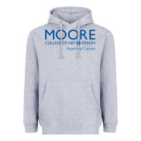 Heather Grey Moore College of Art and Design Heavyweight Hoodie - linhVisuals