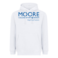 White Moore College of Art and Design Heavyweight Hoodie - linhVisuals