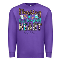 Purple nursing is a work of heart Premium Sweatshirt - JahusDesignShop