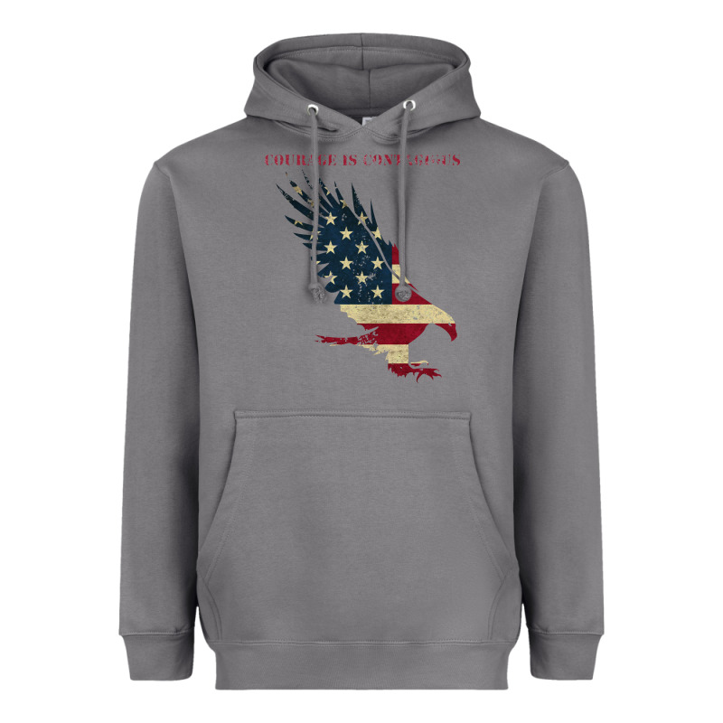Courage Is Contagious And Eagle Heavyweight Hoodie by linhVisuals | Teevron