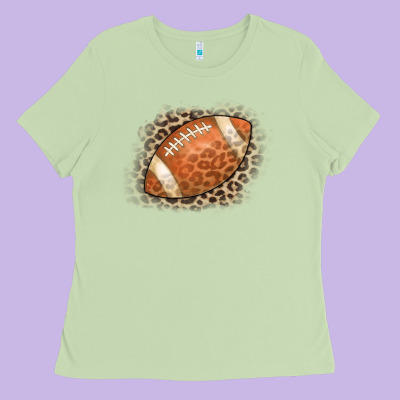 American Football Leopard Ladies Tee Designed By Cowcowdesign