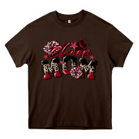 Chocolate Brown cheer mom  maroon Heavy Core Tee - CowGirlArtShop