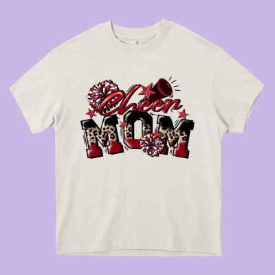 Cheer Mom  Maroon Heavy Core Tee Designed By Cowgirlartshop