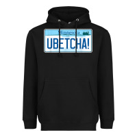 Black ubetcha (you betcha) minnesota license plate t shirt Heavyweight Hoodie - linhVisuals