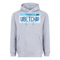 Heather Grey ubetcha (you betcha) minnesota license plate t shirt Heavyweight Hoodie - linhVisuals