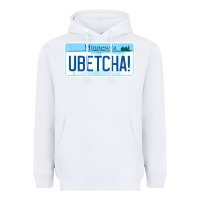 White ubetcha (you betcha) minnesota license plate t shirt Heavyweight Hoodie - linhVisuals