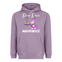 Lavender womens pew madafakas funny fantasy unicorn with rainbow gun   white v Heavyweight Hoodie - linhVisuals