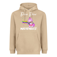 Mushroom womens pew madafakas funny fantasy unicorn with rainbow gun   white v Heavyweight Hoodie - linhVisuals