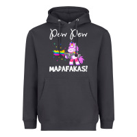 Smoke womens pew madafakas funny fantasy unicorn with rainbow gun   white v Heavyweight Hoodie - linhVisuals