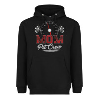 Black race car mom pit crew racing family birthday party t shirt Heavyweight Hoodie - linhVisuals