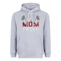 Heather Grey race car mom pit crew racing family birthday party t shirt Heavyweight Hoodie - linhVisuals
