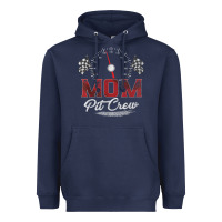 Navy race car mom pit crew racing family birthday party t shirt Heavyweight Hoodie - linhVisuals
