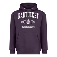 Plum nantucket ma vintage crossed oars & boat anchor sports pullover hoodie Heavyweight Hoodie - linhVisuals