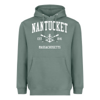 Sage nantucket ma vintage crossed oars & boat anchor sports pullover hoodie Heavyweight Hoodie - linhVisuals
