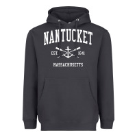 Smoke nantucket ma vintage crossed oars & boat anchor sports pullover hoodie Heavyweight Hoodie - linhVisuals