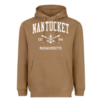 Toasted Coconut nantucket ma vintage crossed oars & boat anchor sports pullover hoodie Heavyweight Hoodie - linhVisuals