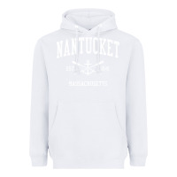 White nantucket ma vintage crossed oars & boat anchor sports pullover hoodie Heavyweight Hoodie - linhVisuals