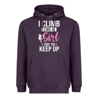 Plum climbing climb mountain climbing like a girl 345 climb climbing lover Heavyweight Hoodie - linhVisuals