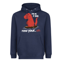 Navy dinosaur dino trex row t rex saurus Heavyweight Hoodie - linhVisuals