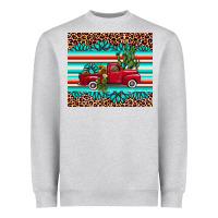 Heather Grey truck gemstone leopard Heavyweight Sweatshirt - AdoDesignShop