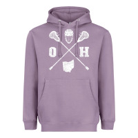 Lavender ohio lacrosse sticks & helmet state outline lax player t shirt Heavyweight Hoodie - linhVisuals
