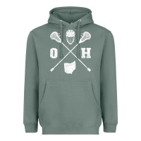 Sage ohio lacrosse sticks & helmet state outline lax player t shirt Heavyweight Hoodie - linhVisuals