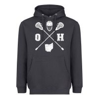 Smoke ohio lacrosse sticks & helmet state outline lax player t shirt Heavyweight Hoodie - linhVisuals