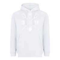 White ohio lacrosse sticks & helmet state outline lax player t shirt Heavyweight Hoodie - linhVisuals