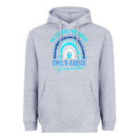 Heather Grey no excuse child abuse prevention awareness leopard rainbow t shirt Heavyweight Hoodie - linhVisuals
