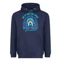 Navy no excuse child abuse prevention awareness leopard rainbow t shirt Heavyweight Hoodie - linhVisuals