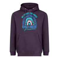 Plum no excuse child abuse prevention awareness leopard rainbow t shirt Heavyweight Hoodie - linhVisuals