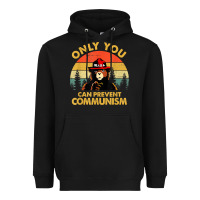 Black vintage only you can prevent communism funny bear camping t shirt Heavyweight Hoodie - linhVisuals