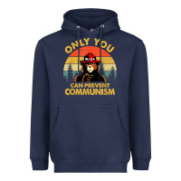 Navy vintage only you can prevent communism funny bear camping t shirt Heavyweight Hoodie - linhVisuals