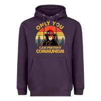 Plum vintage only you can prevent communism funny bear camping t shirt Heavyweight Hoodie - linhVisuals