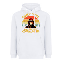 White vintage only you can prevent communism funny bear camping t shirt Heavyweight Hoodie - linhVisuals