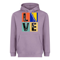 Lavender vintage retro i love bosnia flag for bosnian pride gift t shirt Heavyweight Hoodie - linhVisuals