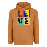 Meerkat vintage retro i love bosnia flag for bosnian pride gift t shirt Heavyweight Hoodie - linhVisuals